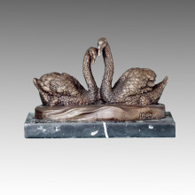 Статуя птицы птицы Статуэтки лебедей Бронзовая скульптура, Мило Тпал-082